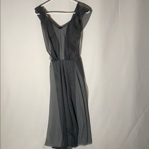 Elegant Charcoal Gray Sleeveless Midi Dress